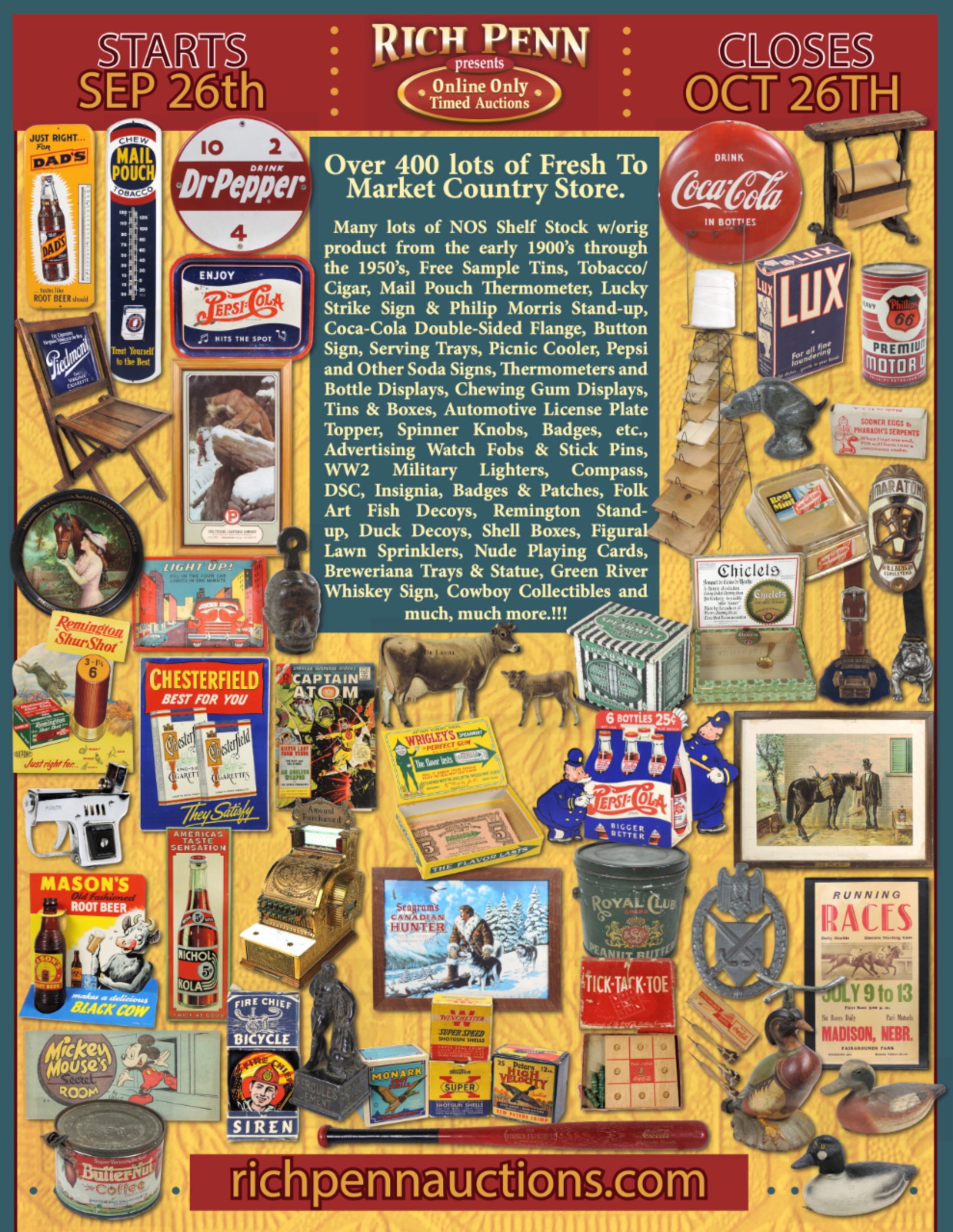 September 26 – October 26, 2025 Online Only Auction